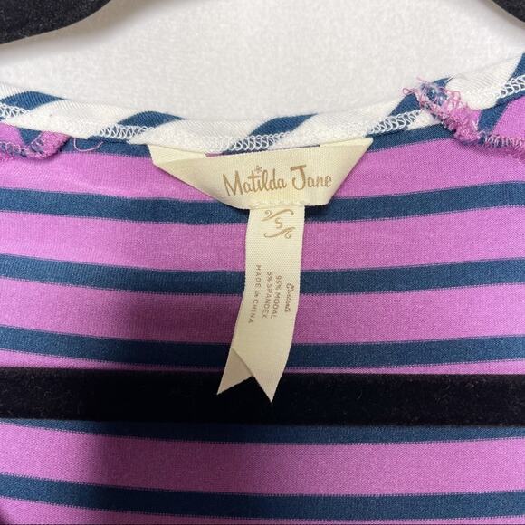MATILDA JANE / No Limitations purple striped pocket tunic top / S - Picture 5 of 7